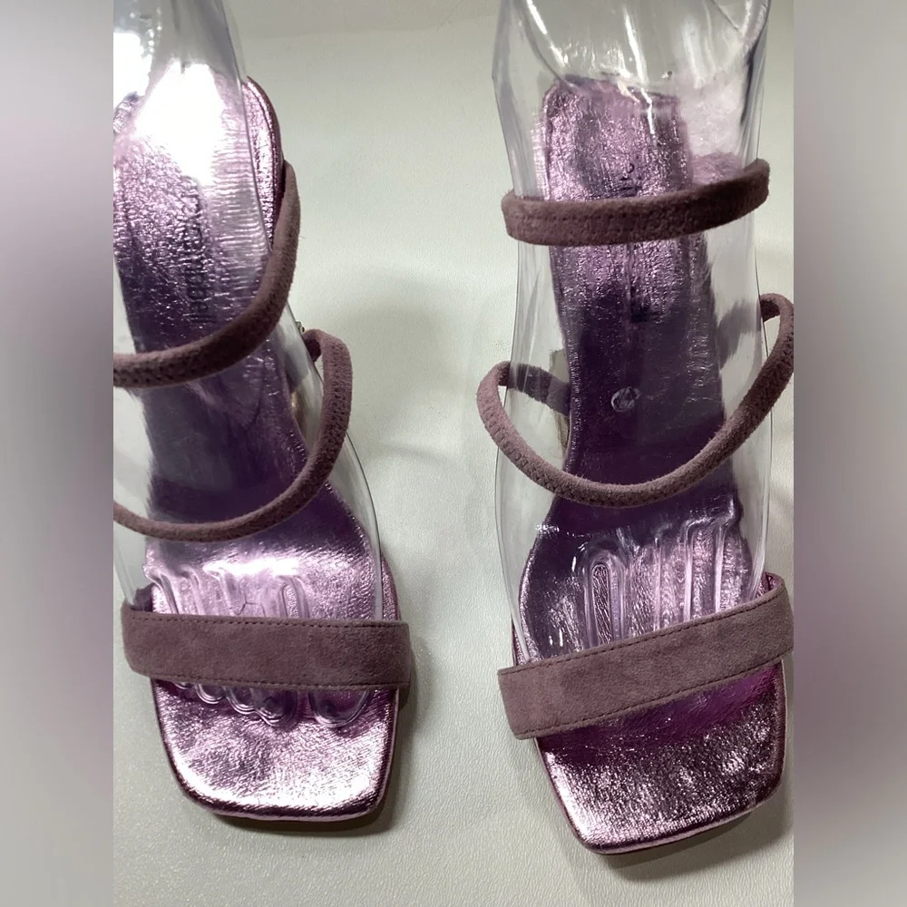 Jeffrey Campbell Geometric Sandal Pink  Suede Metallic - Picture 4 of 16